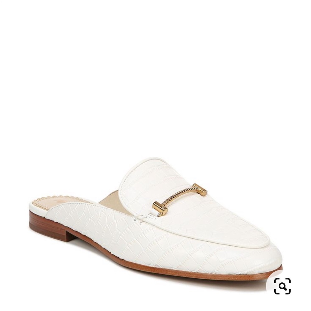 Sam Edelman Laurna Embossed Mules with BRIGHT WHITE CROCO in women size 9